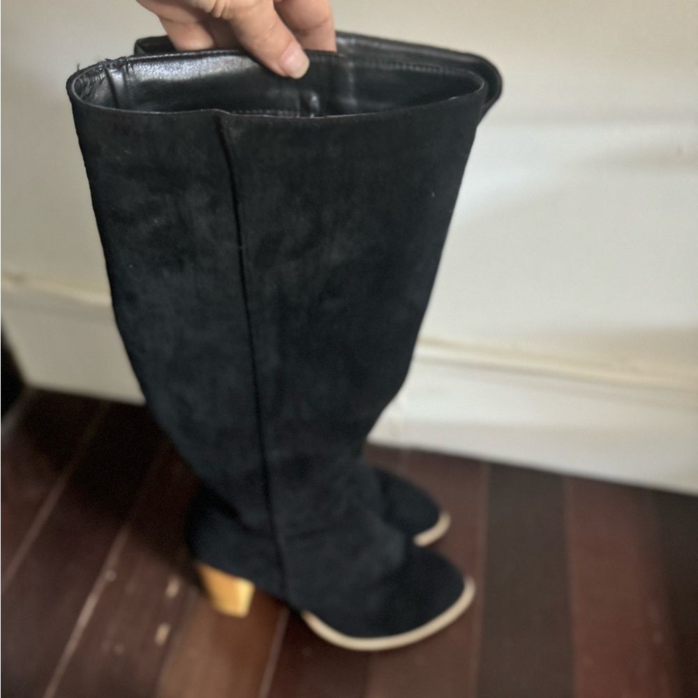 Black knee high boots